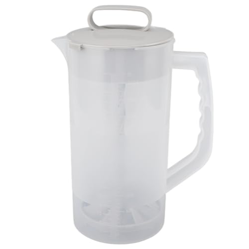 Getränkemischglas, manueller Entsafter, einfache Mischsaftbehälter, Mixer 2000ml Transparent Scale Enge Deckel für Heimküche von Dsacxixai