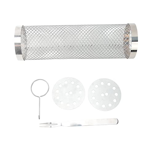 Grille Barbecue, Acier Inoxydable Cylindre Portable Panier Barbecue Avec Crochet Fourche Pour de Camping (29.5cm/11.6in) von Dsacxixai