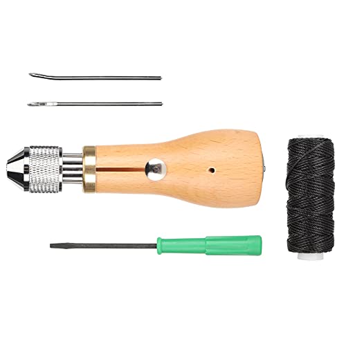 Leather Sewing Kit, Professional Strong Hand Sewing Awl with Needle Thread Screwdriver for DIY Handmade Leather von Dsacxixai