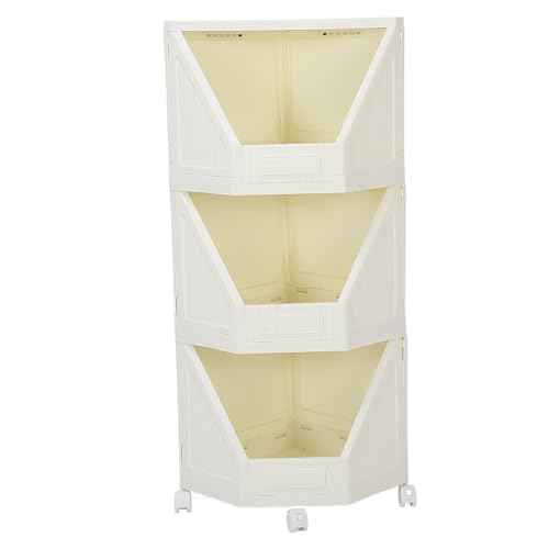 Meuble de Rangement, Mobiles D’Angle Caissons de Rangement Avec 4 Roues Pour Petit Espace Salle de Bains Cuisine Salon Bureau à Domicile (3 Tier) von Dsacxixai