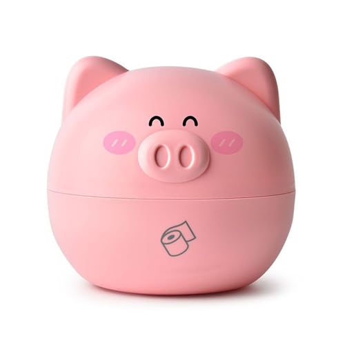 Tissue Halter Leder Papier Box Abdeckung Runde Gesichts Tissue Fall Organizer Tücher Spender Geflecht Lagerung Tasche Zubehör Für Badezimmer (Pink Pig) von Dsacxixai