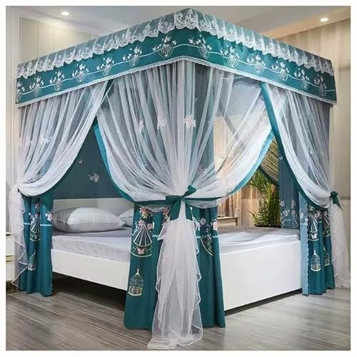 Dsejynxx Bed Canopy Betthimmelvorhänge mit 4 Ecken für Mädchen in voller Größe – Gemütliches Betthimmelnetz für Kinder und Erwachsene – Schlafzimmerdekoration(Color:a,Size:180 * 220cm) von Dsejynxx
