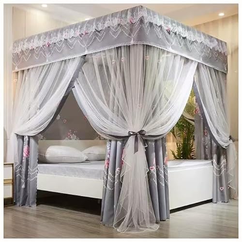 Dsejynxx Bed Canopy Betthimmelvorhänge mit 4 Ecken für Mädchen in voller Größe – Gemütliches Betthimmelnetz für Kinder und Erwachsene – Schlafzimmerdekoration(Color:b,Size:180 * 200cm) von Dsejynxx