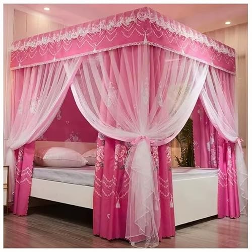 Dsejynxx Bed Canopy Betthimmelvorhänge mit 4 Ecken für Mädchen in voller Größe – Gemütliches Betthimmelnetz für Kinder und Erwachsene – Schlafzimmerdekoration(Color:c,Size:180 * 220cm) von Dsejynxx