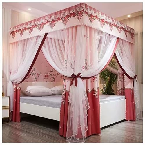 Dsejynxx Bed Canopy Betthimmelvorhänge mit 4 Ecken für Mädchen in voller Größe – Gemütliches Betthimmelnetz für Kinder und Erwachsene – Schlafzimmerdekoration(Color:e,Size:200 * 220cm) von Dsejynxx