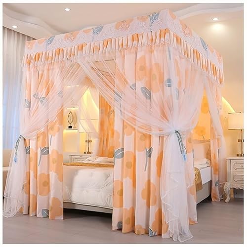 Dsejynxx moskitonetz doppelbett Baldachinvorhänge - Vorhänge, Moskitonetz, Schlafzimmer-Dekorationszubehör (Kingsize-1 x Betthimmel + Baldachinrahmen)(Color:d,Size:200 * 220cm) von Dsejynxx