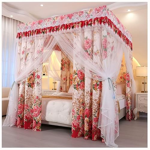 Dsejynxx moskitonetz doppelbett Baldachinvorhänge - Vorhänge, Moskitonetz, Schlafzimmer-Dekorationszubehör (Kingsize-1 x Betthimmel + Baldachinrahmen)(Color:g,Size:120 * 200cm) von Dsejynxx