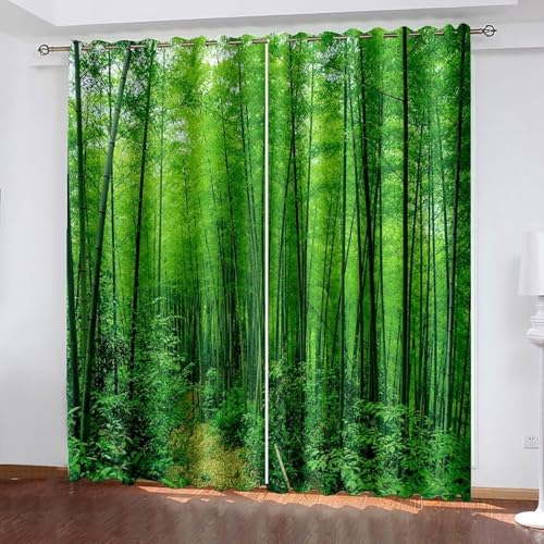 Dsnyu Blackout Curtain, Küchenvorhang Retro Grün Polyester Bäume Landschaft Vorhänge 2er Set B 152 x H 214 cm Dsnyu Blackout Curtain, Küchenvorhang Retro Grün Polyester Bäume Landschaft Vorhänge 2er Set B 152 x H 214 cm von Dsnyu