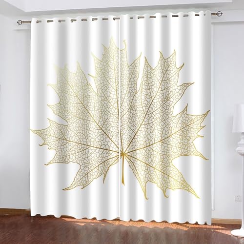 Dsnyu Curtains Living Room Yellow, Gardine Wohnzimer Polyester Ahornblattmuster Vorhang 2er Set B 102 x H 244 cm Dsnyu Curtains Living Room Yellow, Gardine Wohnzimer Polyester Ahornblattmuster Vorhang 2er Set B 102 x H 244 cm von Dsnyu