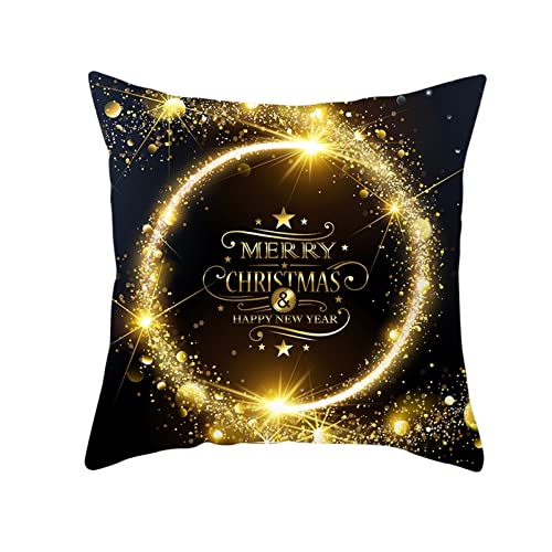 Dsnyu Elegante Weihnachten Dekorativ Kissenbezug, Sternenlicht Runder Kreis Polyester Kissenbezug, Gold Schwarz Dekorative Kissenhülle für Weihnachten für Schlafzimmer Balkon 40x40cm Dsnyu Elegante Weihnachten Dekorativ Kissenbezug, Sternenlicht Runder Kreis Polyester Kissenbezug, Gold Schwarz Dekorative Kissenhülle für Weihnachten für Schlafzimmer Balkon 40x40cm von Dsnyu