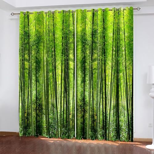 Dsnyu Gardine Verdunkelung, Vorhang Grün Polyester Bäume Landschaft Dekoration 2er Set B 152 x H 183 cm Dsnyu Gardine Verdunkelung, Vorhang Grün Polyester Bäume Landschaft Dekoration 2er Set B 152 x H 183 cm von Dsnyu