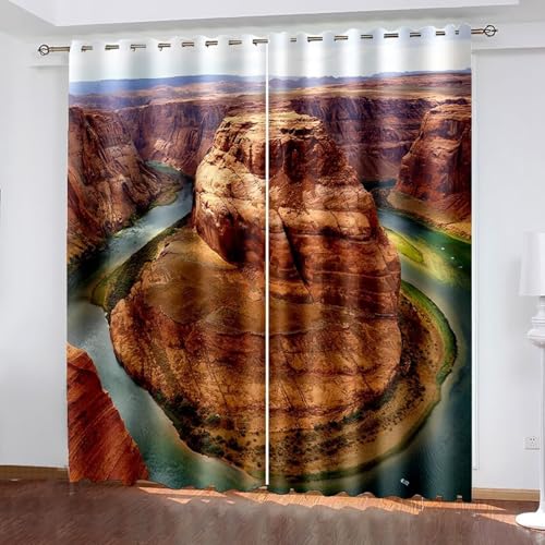 Dsnyu Gardinen Verdunklung 2er Set, Curtains Decoration Braun Grün Polyester Landschaft Berge und Fluss Vorhang 2 Stück B 96 x H 183 cm Dsnyu Gardinen Verdunklung 2er Set, Curtains Decoration Braun Grün Polyester Landschaft Berge und Fluss Vorhang 2 Stück B 96 x H 183 cm von Dsnyu