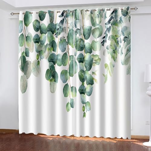 Dsnyu Gardinen Verdunklung 2er Set, Gardine Vorhang Hellgrün Polyester Blattmuster Dekoration 2 Stück B 152 x H 274 cm Dsnyu Gardinen Verdunklung 2er Set, Gardine Vorhang Hellgrün Polyester Blattmuster Dekoration 2 Stück B 152 x H 274 cm von Dsnyu