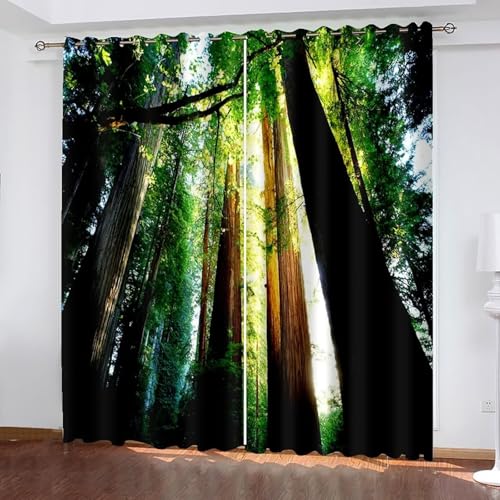 Dsnyu Gardinen Verdunklung 2er Set, Gardinen Landhausstil Grün Bäume und Sonnenschein Landschaft Dekoration 2 Stück B 132 x H 244 cm Dsnyu Gardinen Verdunklung 2er Set, Gardinen Landhausstil Grün Bäume und Sonnenschein Landschaft Dekoration 2 Stück B 132 x H 244 cm von Dsnyu