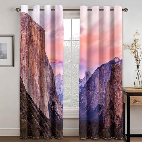 Dsnyu Gardinen Wohnzimmer Modern, Blackout Curtain Braun Rosa Polyester Berglandschaft Dekoration 2er Set B 102 x H 138 cm Dsnyu Gardinen Wohnzimmer Modern, Blackout Curtain Braun Rosa Polyester Berglandschaft Dekoration 2er Set B 102 x H 138 cm von Dsnyu
