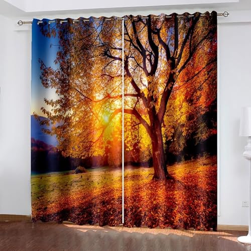 Dsnyu Gardinen Wohnzimmer Modern, Curtains Kitchen Braun Gelb Polyester Herbstwald und Abendlandschaft Vorhang 2er Set B 214 x H 274 cm Dsnyu Gardinen Wohnzimmer Modern, Curtains Kitchen Braun Gelb Polyester Herbstwald und Abendlandschaft Vorhang 2er Set B 214 x H 274 cm von Dsnyu