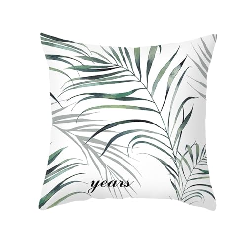 Dsnyu Kissenhülle 40X40 Grün, Kissenbezüge Nordischer Stil mit Blättermuster Polyester Pillow Cover 1 Stück für Sofa Bett Wohnzimmer von Dsnyu