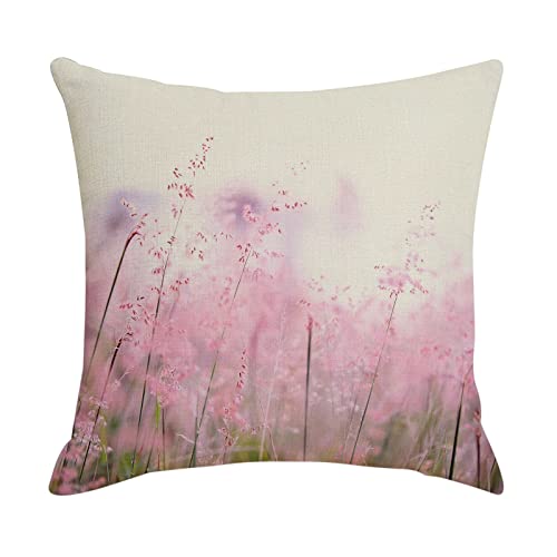 Dsnyu Kissenüberzug Vintage, Schöne Blume Kissenbezüge 40x40, Rosa Kissenbezüge Leinen für Sofa Bett Deko von Dsnyu