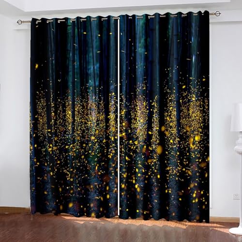 Dsnyu Küchenvorhang Modern, Gardinen Wohnzimmer Lang Dunkelblau Gelb Polyester Baum und Lichtlandschaft Dekoration 2er Set B 214 x H 274 cm Dsnyu Küchenvorhang Modern, Gardinen Wohnzimmer Lang Dunkelblau Gelb Polyester Baum und Lichtlandschaft Dekoration 2er Set B 214 x H 274 cm von Dsnyu