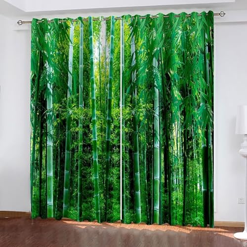 Dsnyu Polyester Vorhänge, Vorhänge Verdunkelung Grün Bäume Landschaft Gardine 2er Set B 234 x H 244 cm Dsnyu Polyester Vorhänge, Vorhänge Verdunkelung Grün Bäume Landschaft Gardine 2er Set B 234 x H 244 cm von Dsnyu