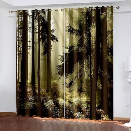 Dsnyu Scheibengardinen Verdunklung, Gardinen Landhausstil Grün Polyester Bäume und Sonnenschein Landschaft Dekoration 2er Set B 86 x H 183 cm Dsnyu Scheibengardinen Verdunklung, Gardinen Landhausstil Grün Polyester Bäume und Sonnenschein Landschaft Dekoration 2er Set B 86 x H 183 cm von Dsnyu