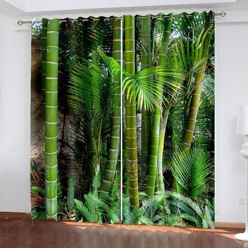 Dsnyu Scheibengardinen Verdunklung, Gardinen Wohnzimmer Deko Grün Polyester Baum und Blattmuster Vorhänge 2er Set B 137 x H 274 cm Dsnyu Scheibengardinen Verdunklung, Gardinen Wohnzimmer Deko Grün Polyester Baum und Blattmuster Vorhänge 2er Set B 137 x H 274 cm von Dsnyu