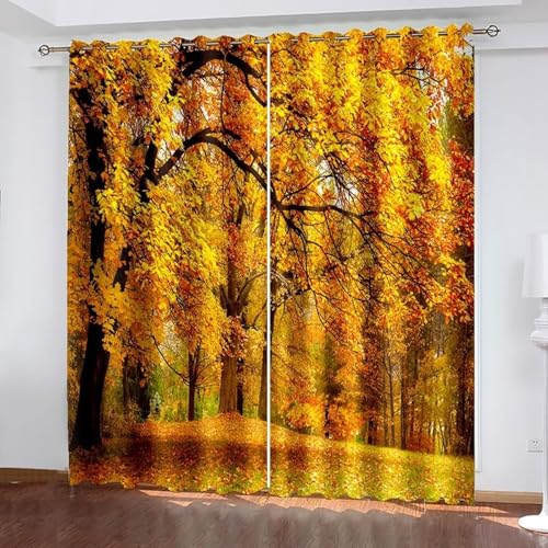 Dsnyu Verdunkelungsvorhang Gelb, Blackout Curtain Polyester Herbstwaldlandschaft Vorhänge 2er Set B 234 x H 244 cm Dsnyu Verdunkelungsvorhang Gelb, Blackout Curtain Polyester Herbstwaldlandschaft Vorhänge 2er Set B 234 x H 244 cm von Dsnyu