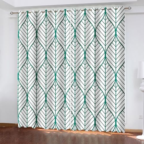 Dsnyu Verdunkelungsvorhang Lang, Verdunkelungsvorhang XXL Grün Schwarz Weiß Polyester Blattmuster Gardine 2er Set B 244 x H 244 cm Dsnyu Verdunkelungsvorhang Lang, Verdunkelungsvorhang XXL Grün Schwarz Weiß Polyester Blattmuster Gardine 2er Set B 244 x H 244 cm von Dsnyu