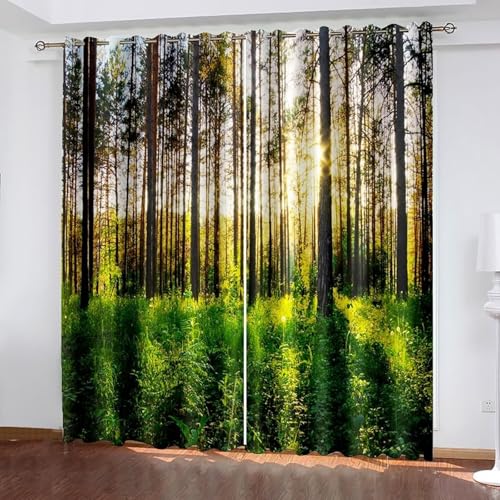 Dsnyu Verdunkelungsvorhang Schlafzimmer, Gardinen Landhausstil Grün Polyester Bäume und Sonnenschein Landschaft Dekoration 2er Set B 86 x H 183 cm Dsnyu Verdunkelungsvorhang Schlafzimmer, Gardinen Landhausstil Grün Polyester Bäume und Sonnenschein Landschaft Dekoration 2er Set B 86 x H 183 cm von Dsnyu