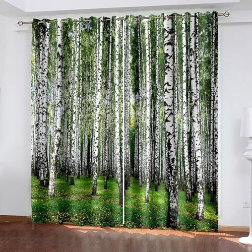 Dsnyu Verdunklungsvorhänge Lang, Vorhänge Zum Einhängen Weiß Grün Polyester Bäume Landschaft Gardine 2er Set B 107 x H 214 cm Dsnyu Verdunklungsvorhänge Lang, Vorhänge Zum Einhängen Weiß Grün Polyester Bäume Landschaft Gardine 2er Set B 107 x H 214 cm von Dsnyu