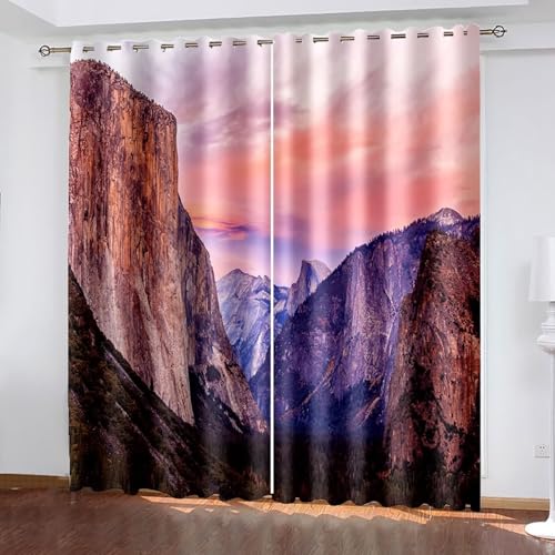 Dsnyu Vorhänge Esszimmer, Gardinen Landhausstil Braun Rosa Polyester Berglandschaft Dekoration 2er Set B 86 x H 183 cm Dsnyu Vorhänge Esszimmer, Gardinen Landhausstil Braun Rosa Polyester Berglandschaft Dekoration 2er Set B 86 x H 183 cm von Dsnyu