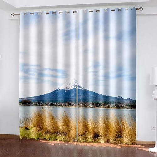 Dsnyu Vorhänge Lang, Gardinen Verdunklung 2er Set Blau Weiß Polyester Schneeberg und Seenlandschaft Dekoration 2 Stück B 86 x H 214 cm Dsnyu Vorhänge Lang, Gardinen Verdunklung 2er Set Blau Weiß Polyester Schneeberg und Seenlandschaft Dekoration 2 Stück B 86 x H 214 cm von Dsnyu