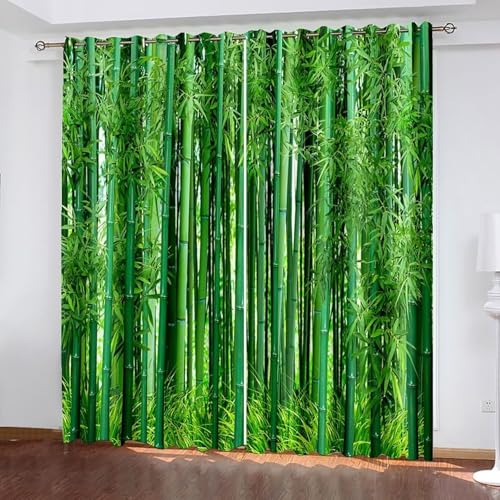 Dsnyu Vorhänge Verdunkelung, Gardinen Wohnzimmer Deko Grün Polyester Baumlandschaft Vorhänge 2er Set B 107 x H 214 cm Dsnyu Vorhänge Verdunkelung, Gardinen Wohnzimmer Deko Grün Polyester Baumlandschaft Vorhänge 2er Set B 107 x H 214 cm von Dsnyu