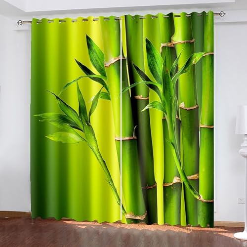 Dsnyu Vorhänge Wohnzimmer Elegant, Gardinen Vorhang Grün Polyester Baum und Blattmuster Dekoration 2er Set B 132 x H 183 cm Dsnyu Vorhänge Wohnzimmer Elegant, Gardinen Vorhang Grün Polyester Baum und Blattmuster Dekoration 2er Set B 132 x H 183 cm von Dsnyu