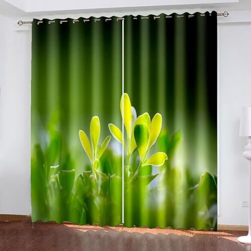 Dsnyu Vorhänge Wohnzimmer Lang, Gardinen Grün Vintage Polyester Blattmuster Vorhänge 2er Set B 152 x H 244 cm Dsnyu Vorhänge Wohnzimmer Lang, Gardinen Grün Vintage Polyester Blattmuster Vorhänge 2er Set B 152 x H 244 cm von Dsnyu