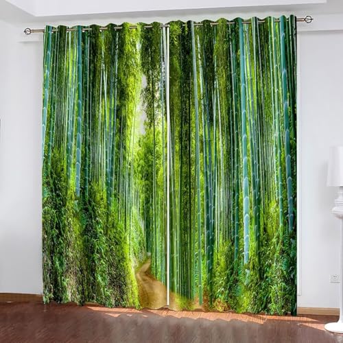 Dsnyu Vorhänge Wohnzimmer Lang, Küchenvorhang Lang Grün Polyester Baum und Pfadlandschaft Gardinen 2er Set B 132 x H 183 cm Dsnyu Vorhänge Wohnzimmer Lang, Küchenvorhang Lang Grün Polyester Baum und Pfadlandschaft Gardinen 2er Set B 132 x H 183 cm von Dsnyu