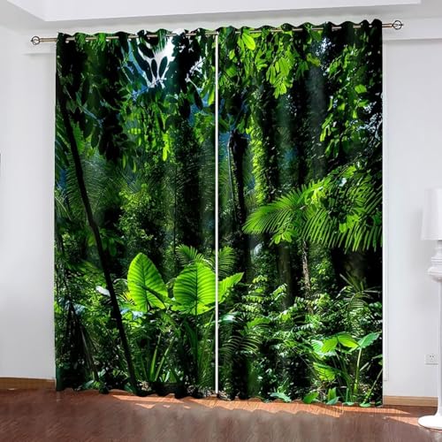 Dsnyu Vorhang Grün Verdunkelung, Gardinen Landhausstil Polyester Bäume Landschaft Dekoration 2er Set B 96 x H 138 cm Dsnyu Vorhang Grün Verdunkelung, Gardinen Landhausstil Polyester Bäume Landschaft Dekoration 2er Set B 96 x H 138 cm von Dsnyu