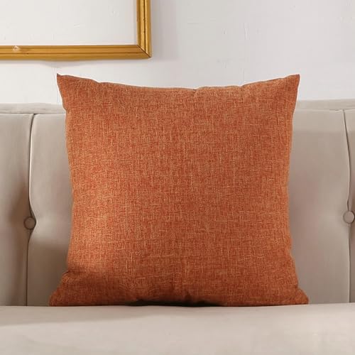 Kissenbezug 40 X 40 Orange, Kissen Bezüge Einfarbig Leinen 1 Stück Weich für Sofa Bett Wohnzimmer von Dsnyu
