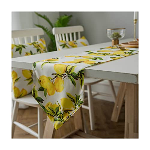 Tischläufer Polyester 30x180 cm Gelb Tischläufer Zitrone Gedruckt Tischläufer für Den Innen und Außenbereich von Dsnyu