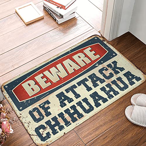 Außenteppiche für Haustür, Vorsicht vor Angriffen, Chihuahua-Teppich, Matte, Schuhe, Jugendzimmer-Dekor (Größe: 50 x 80 cm) von Dsoluuing