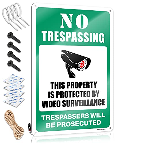 BBQ Signs Outdoor No Trespassing - This Property is Protected by Video Surveillance Blechschild lustiger Spruch Blechschilder Küchenschilder und Dekoration (Größe: 30 x 40 cm) von Dsoluuing