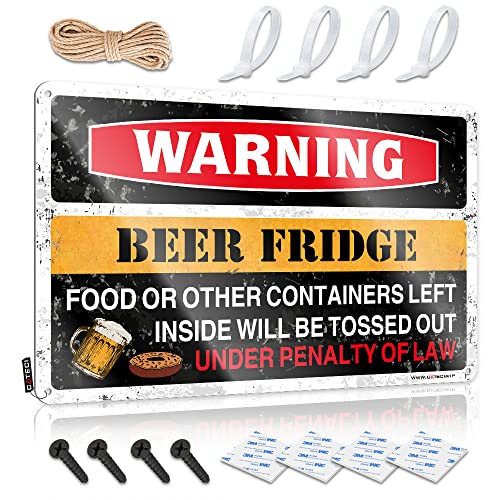 BBQ Signs Outdoor Warning Beer Kühlschrank Schild Lustiger Spruch Blechschilder Küchenschilder und Dekor (Größe: 20 x 30 cm) von Dsoluuing