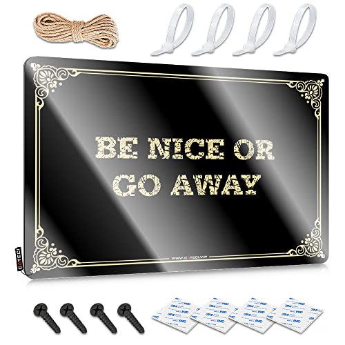 Bar Man Cave Decor Be Nice Or Go Away Blechschild Lustige Küchendekoration Coole Sachen für Ihr Zimmer (Farbe: Farbe, Größe: 20 x 30 cm) von Dsoluuing