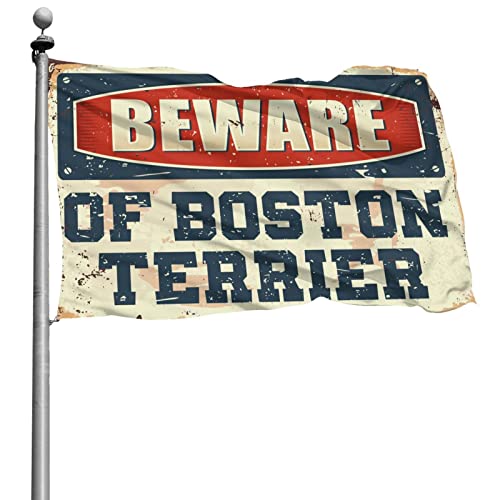 Bar Man Höhle Dekor Vorsicht vor Boston Terrier Flagge Lustige Raumdekoration Flaggen für Schlafzimmer (Größe: 60 x 90 cm) von Dsoluuing