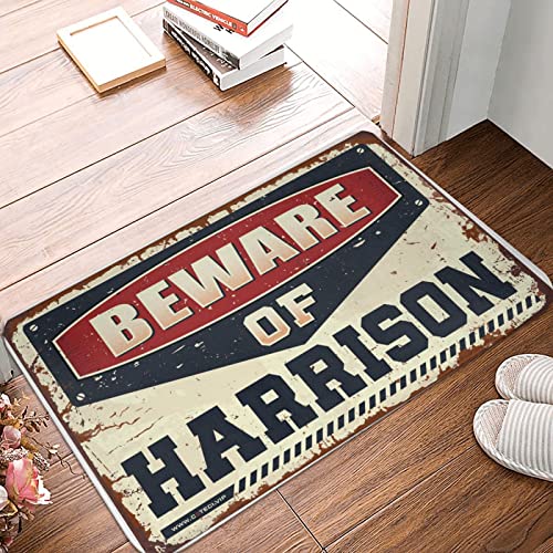 Beware of Harrison Lustiger Türvorleger für Freunde, Bar-Dekoration, Heimdekoration, Größe: 65 x 90 cm von Dsoluuing