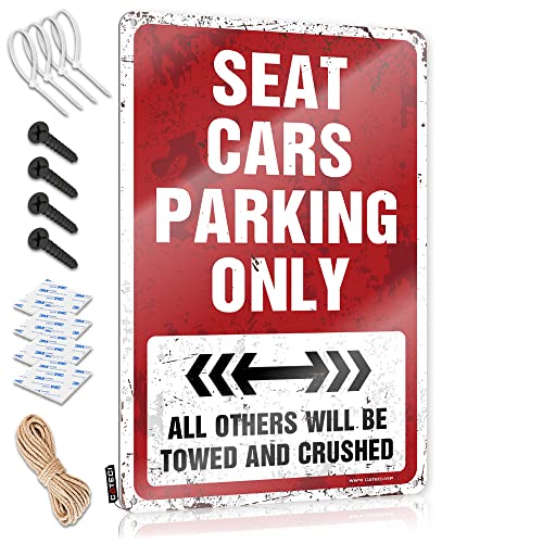 Blechschild Seat Cars Parking Only Blechschild In Home Bar Schilder Retro Dekor (Größe: 30 x 40 cm) von Dsoluuing