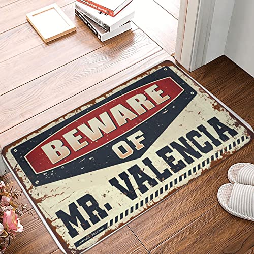 Dsoluuing Frühlingsteppich für den Außenbereich, Vorsicht vor Mr. Valencia, Fußmatte, Veranda-Teppich, rustikale Badezimmerteppiche (Größe: 50 x 80 cm) von Dsoluuing