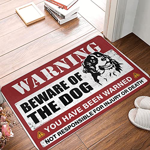 Dsoluuing Fußmatte für Klassenzimmer, Aufschrift "Beware of Dog", für den Außenbereich, Garage, Dekoration für Herren, Größe: 40 x 60 cm von Dsoluuing