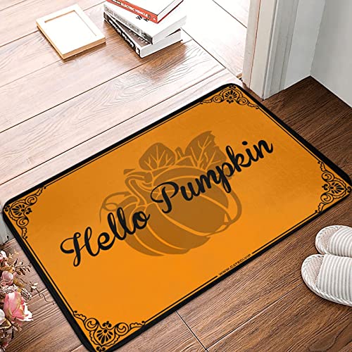 Dsoluuing Fußmatte für den Innenbereich, Eingang, Zuhause, Hello Pumpkin, 1 Außendekoration für Veranda, einfarbige Outdoor-Matte (Größe: 50 x 80 cm) von Dsoluuing