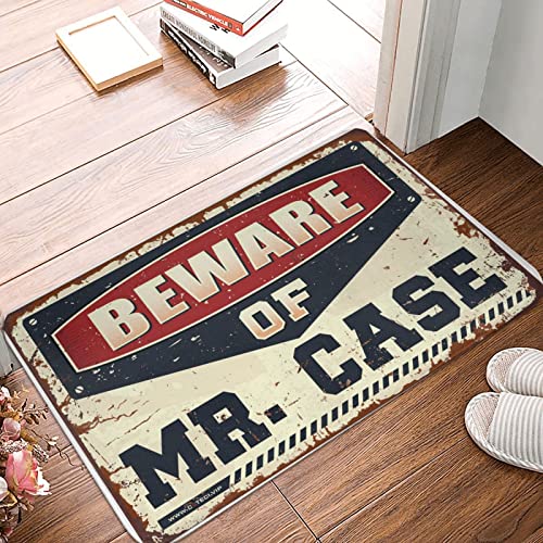 Dsoluuing Fußmatte für den Sommer, Aufschrift "Beware of Mr. Case" für den Außenbereich, lustig, 50 x 80 cm von Dsoluuing